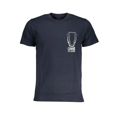 Cavalli Class Blue Cotton T-shirt In Black