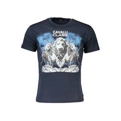 Cavalli Class Blue Cotton T-shirt