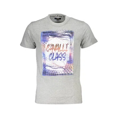 Cavalli Class Brown Cotton Men T-shirt In Grey