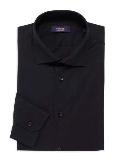 Cavalli Class By Roberto Cavalli Men's Comfort Fit Dress Shirt In Black