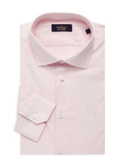 Cavalli Class By Roberto Cavalli Men's Comfort Fit Logo Dress Shirt In Pink