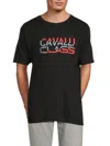 Cavalli Class By Roberto Cavalli Men's Crewneck Graphic T-shirt In Black