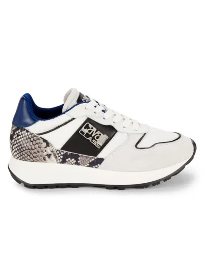 Cavalli Class By Roberto Cavalli Men's Firenze Logo Low Top Sneakers In White