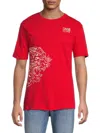 Cavalli Class By Roberto Cavalli Men's Leopard Graphic Crewneck T-shirt In Red