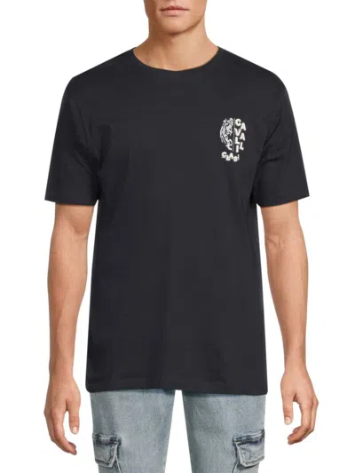 Cavalli Class By Roberto Cavalli Men's Logo Cotton T-shirt In Navy