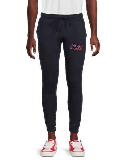 Cavalli Class By Roberto Cavalli Men's Logo Drawstring Joggers In Navy