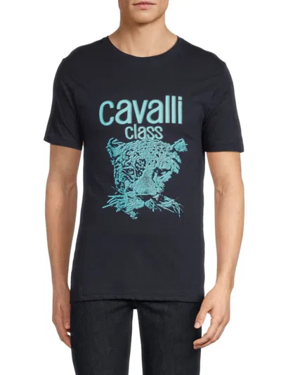 Cavalli Class By Roberto Cavalli Men's Logo Graphic T-shirt In Navy