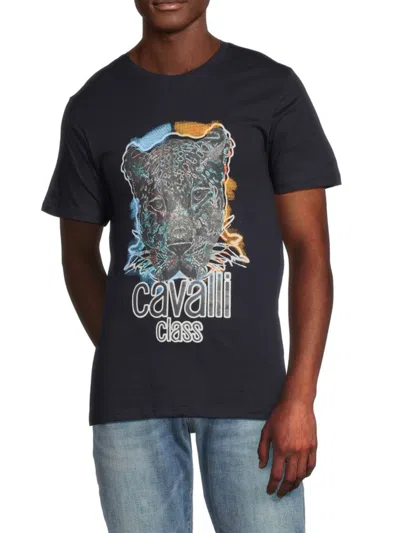 Cavalli Class By Roberto Cavalli Men's Logo Graphic T-shirt In Navy