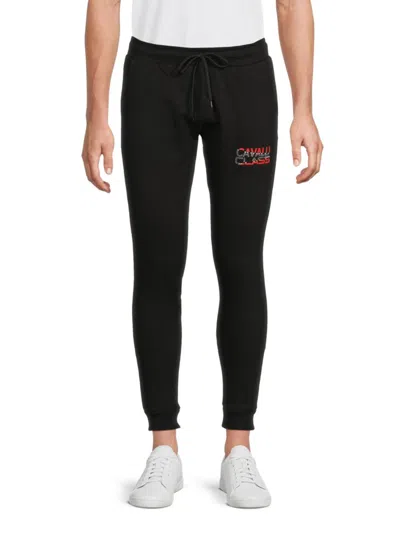 Cavalli Class By Roberto Cavalli Men's Logo Joggers In Black
