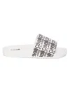 Cavalli Class By Roberto Cavalli Men's Logo Pool Slides In White