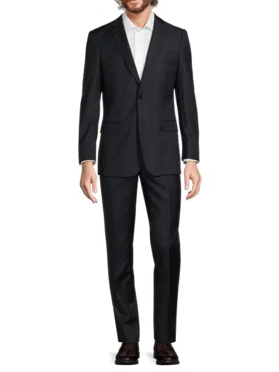 Cavalli Class By Roberto Cavalli Men's Plaid Wool Suit In Black