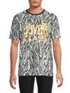 Cavalli Class By Roberto Cavalli Men's Printed Logo Cotton T-shirt In Black