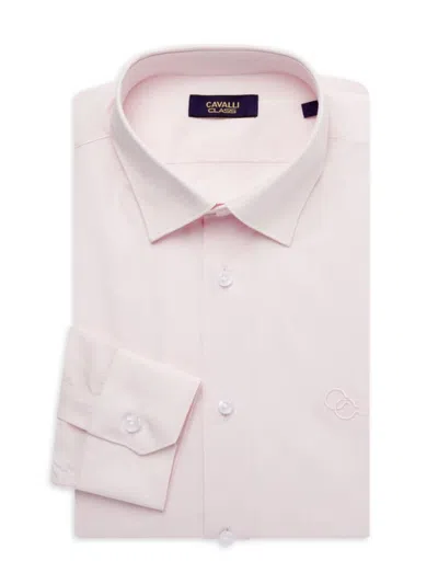 Cavalli Class By Roberto Cavalli Men's Slim Fit Logo Dress Shirt In Pink