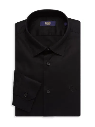 Cavalli Class By Roberto Cavalli Men's Slim Fit Textured Dress Shirt In Black