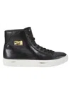 Cavalli Class By Roberto Cavalli Men's Snake-embossed Leather High-top Sneakers In Black