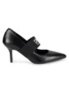 Cavalli Class By Roberto Cavalli Women's 76mm Leather Logo Pumps In Black