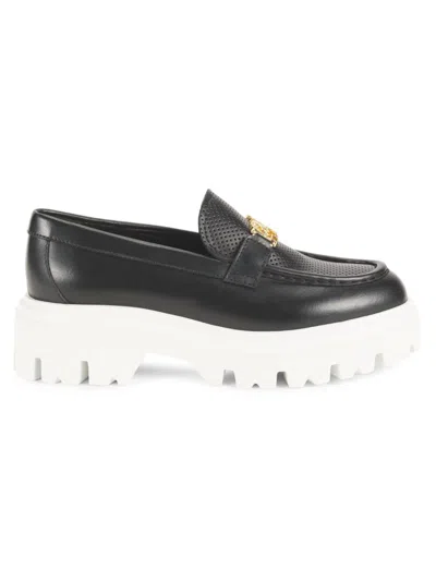 Cavalli Class By Roberto Cavalli Women's Logo Platform Loafers In Black