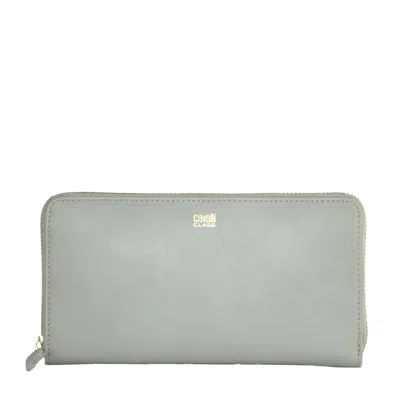 Cavalli Class Calfskin Women's Wallet In Blue
