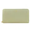 Cavalli Class Etoupe Grey Calf Leather Zip Closure Wallet In Green