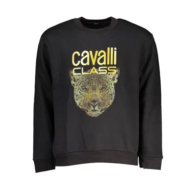 CAVALLI CLASS CAVALLI CLASS CHIC FLEECE CREW NECK SWEATSHIRT IN WOMEN'S BLACK