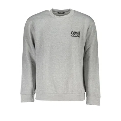 CAVALLI CLASS CHIC GRAY EMBROIDERED SWEATSHIRT