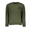 Cavalli Class Chic Green Embroidered Crew Neck Sweater In Green