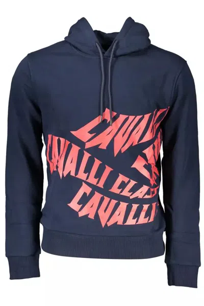Cavalli Class Chic Hooded Men's Sweatshirt In Blue
