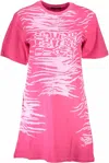 Cavalli Class Pink Cotton Dress In Pink