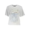Cavalli Class Chic White Printed Tee With Timeless Elegance In White