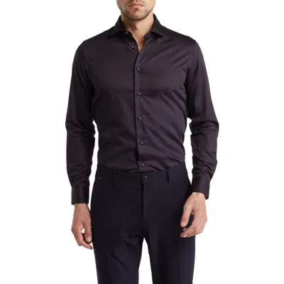 Cavalli Class Comfort Fit Cotton Dress Shirt In Black