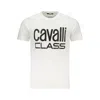 Cavalli Class Brown Cotton Men T-shirt In White