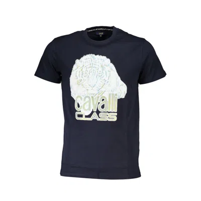 Cavalli Class Tiger-print Logo-print T-shirt In Blue