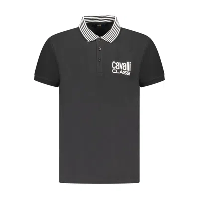 Cavalli Class Cotton Men Polo Men's Shirt In Black
