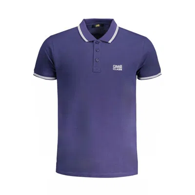Cavalli Class Cotton Men Polo Men's Shirt In Blue