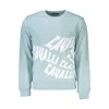 Cavalli Class Light Blue Cotton Men Sweater In Blue