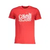 Cavalli Class Red Cotton Men T-shirt In Orange