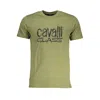 Cavalli Class Beige Cotton T-shirt In Green