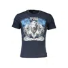 Cavalli Class Black Cotton T-shirt In Blue