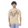 Cavalli Class Beige Cotton T-shirt In Brown