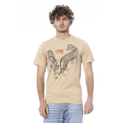 Cavalli Class Beige Cotton T-shirt