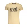 Cavalli Class Beige Cotton T-shirt In Green