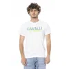 Cavalli Class White Cotton Men T-shirt In White