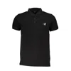 Cavalli Class Black Cotton Polo Shirt In Black