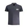 Cavalli Class Blue Cotton Polo Shirt In Grey