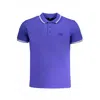 Cavalli Class Blue Cotton Polo Shirt In Purple