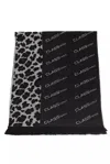 Cavalli Class Black Wool Scarf In Black