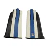 Cavalli Class Elegant Black And Blue Lambskin Gloves