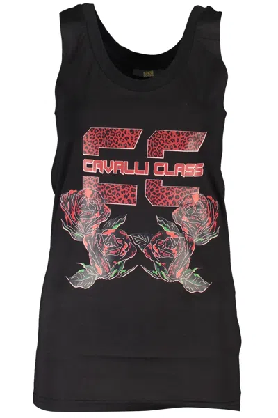 Cavalli Class Woman Top Black Size L Cotton