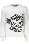 Cavalli Class White Cotton Men Sweater In White