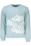 Cavalli Class Light Blue Cotton Men Sweater In Blue